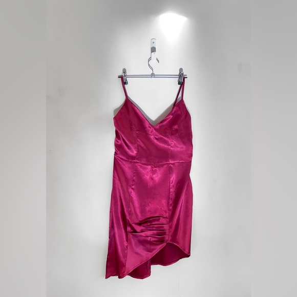 Silky bodycon dress burgundy [ S ] ruby satin - Picture 3 of 7